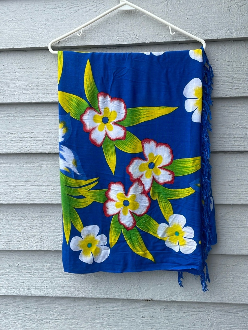 Bright Blue Floral Swim Sarong Wrap